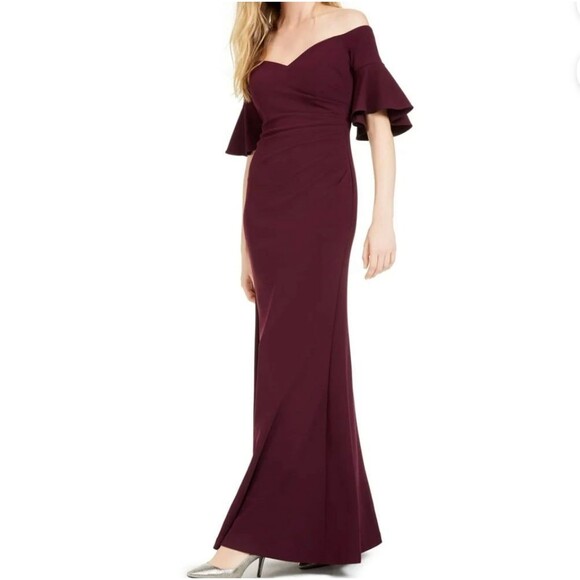 Calvin Klein Dresses & Skirts - Calvin Klein Sweetheart Off-The-Shoulder Gown Eggplant Purple Size 16